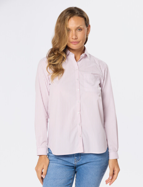 CAMISA HOLGADA RAYADA Rosa