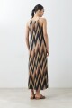 Vestido zig-zag tostado
