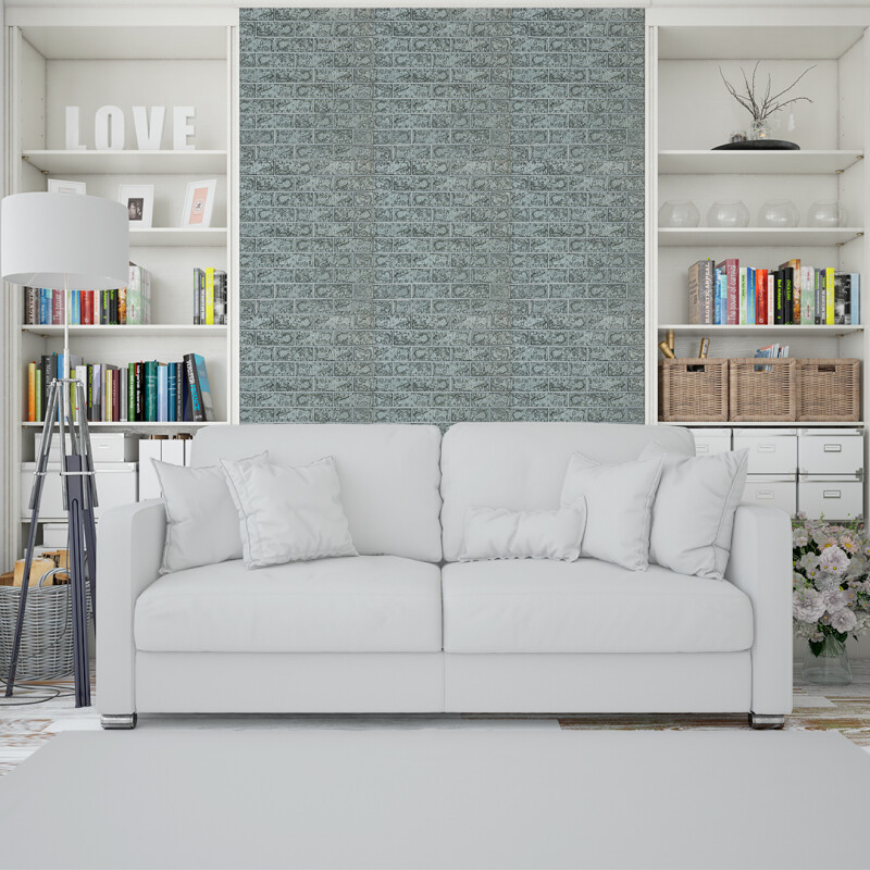 Revestimiento Paneles De Pared Autoadhesivos Ladrillo Plateado X10