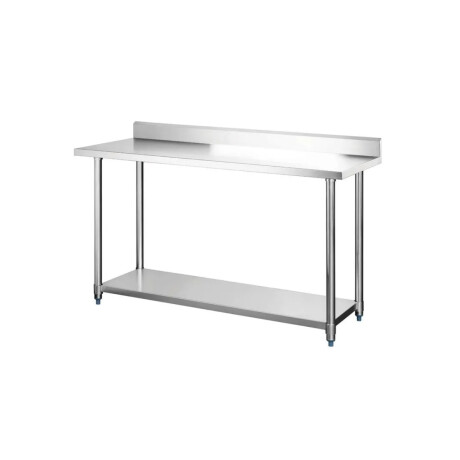 Mesada de Trabajo con Estante y Respaldo de Acero Inoxidable 150 x 60 x 85 cm Mesada de Trabajo con Estante y Respaldo de Acero Inoxidable 150 x 60 x 85 cm