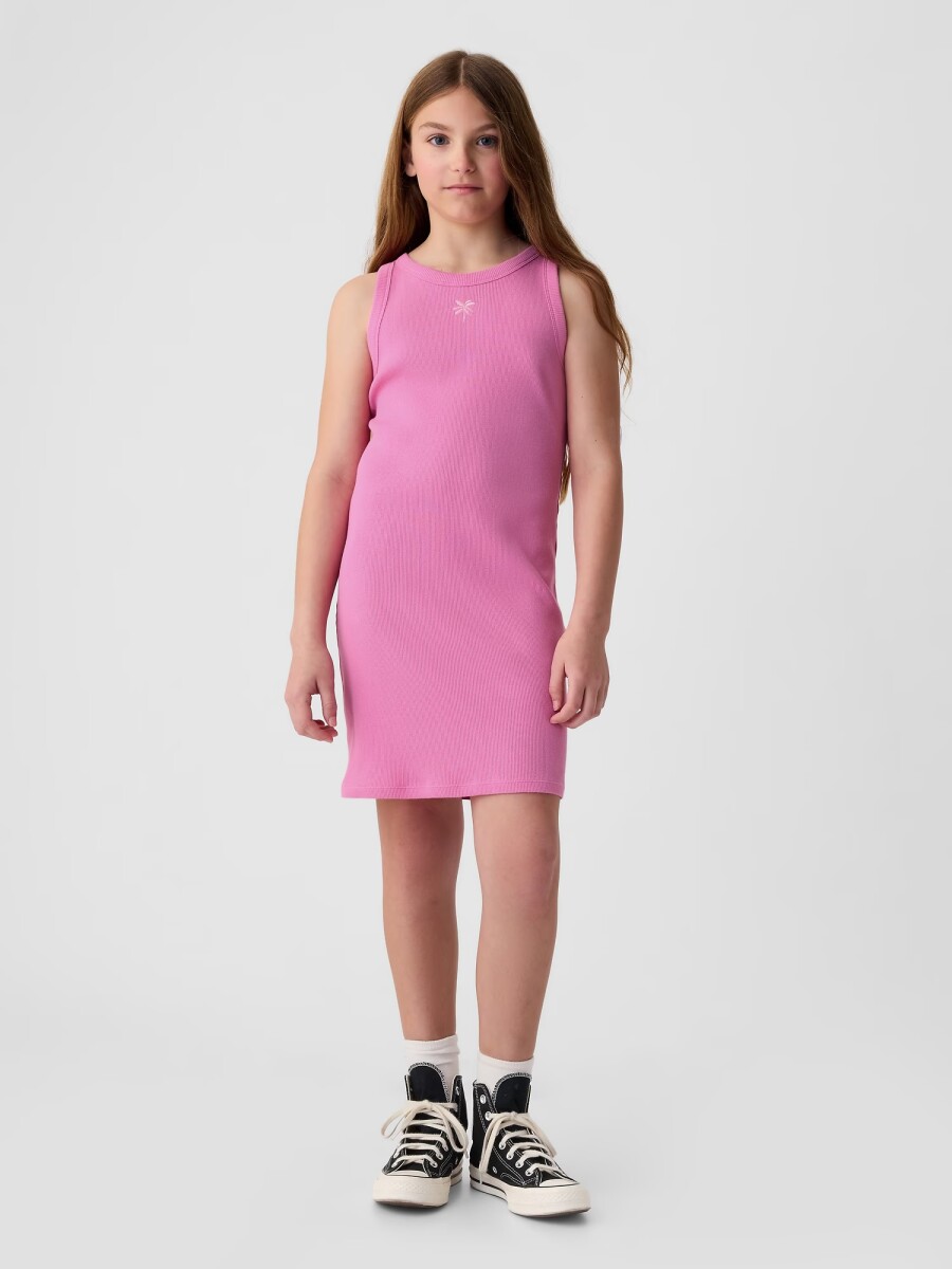 Vestido Rib Niña - Indie Pink 