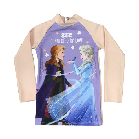 Remera UV Malla Infantil Frozen Varios Talles LILA