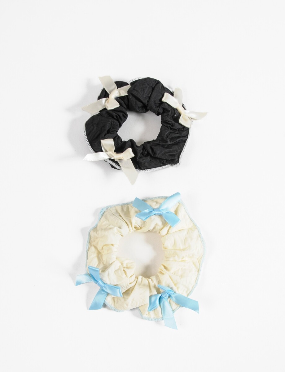 Set gomitas scrunchie moñas - multicolor 