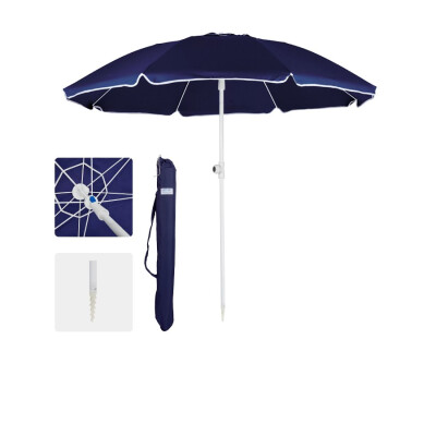 Sombrilla Playa 1.8M Acero UV50+ Azul