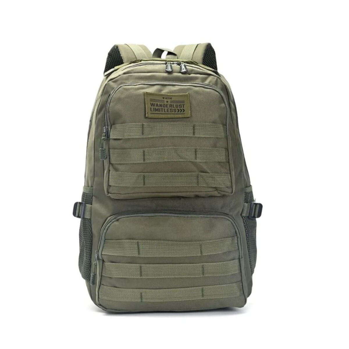 Mochila Táctica Camping 35L Bencor Militar Lona Reforzada - Verde liso 