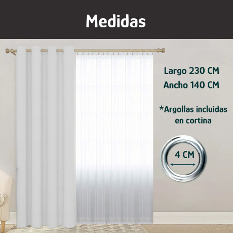 Set x2 Cortina Blackout 140x230 Cm Living Dormitorio Gris Lino Claro
