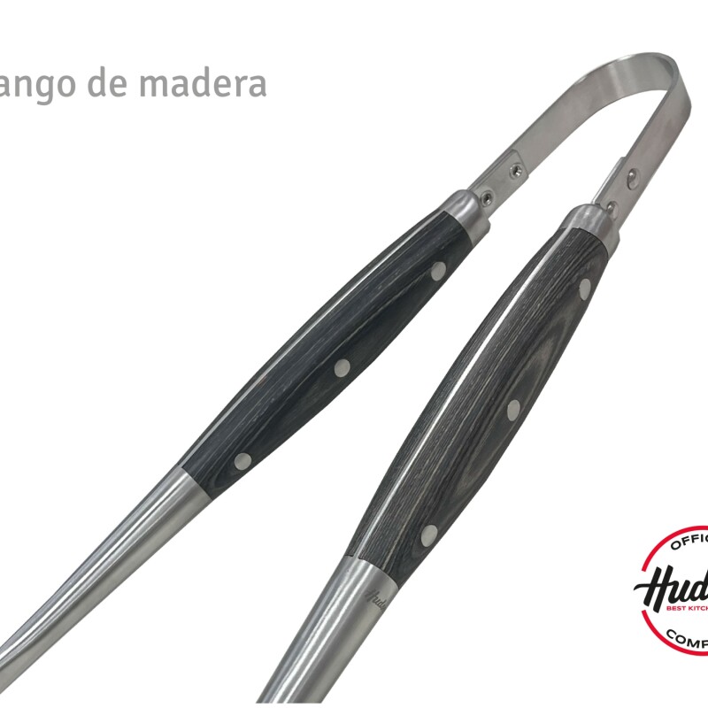 Pinza parrillera acero inoxidable y madera Pinza parrillera acero inoxidable y madera