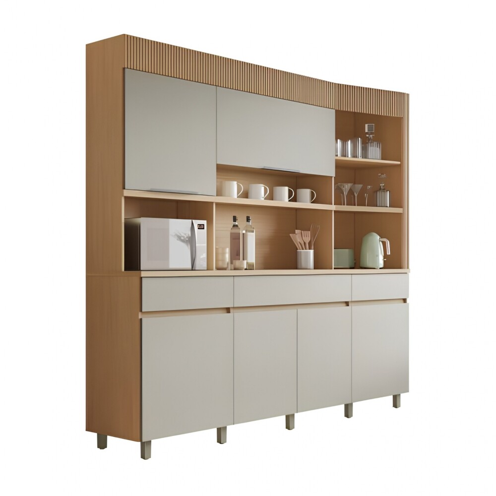 Mueble Modular 4 Cuerpos REALEZA Marron/Gris