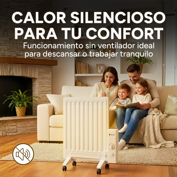 Estufa Radiador Aceite Panel Calefactor 600w Temp. Regulable Blanco