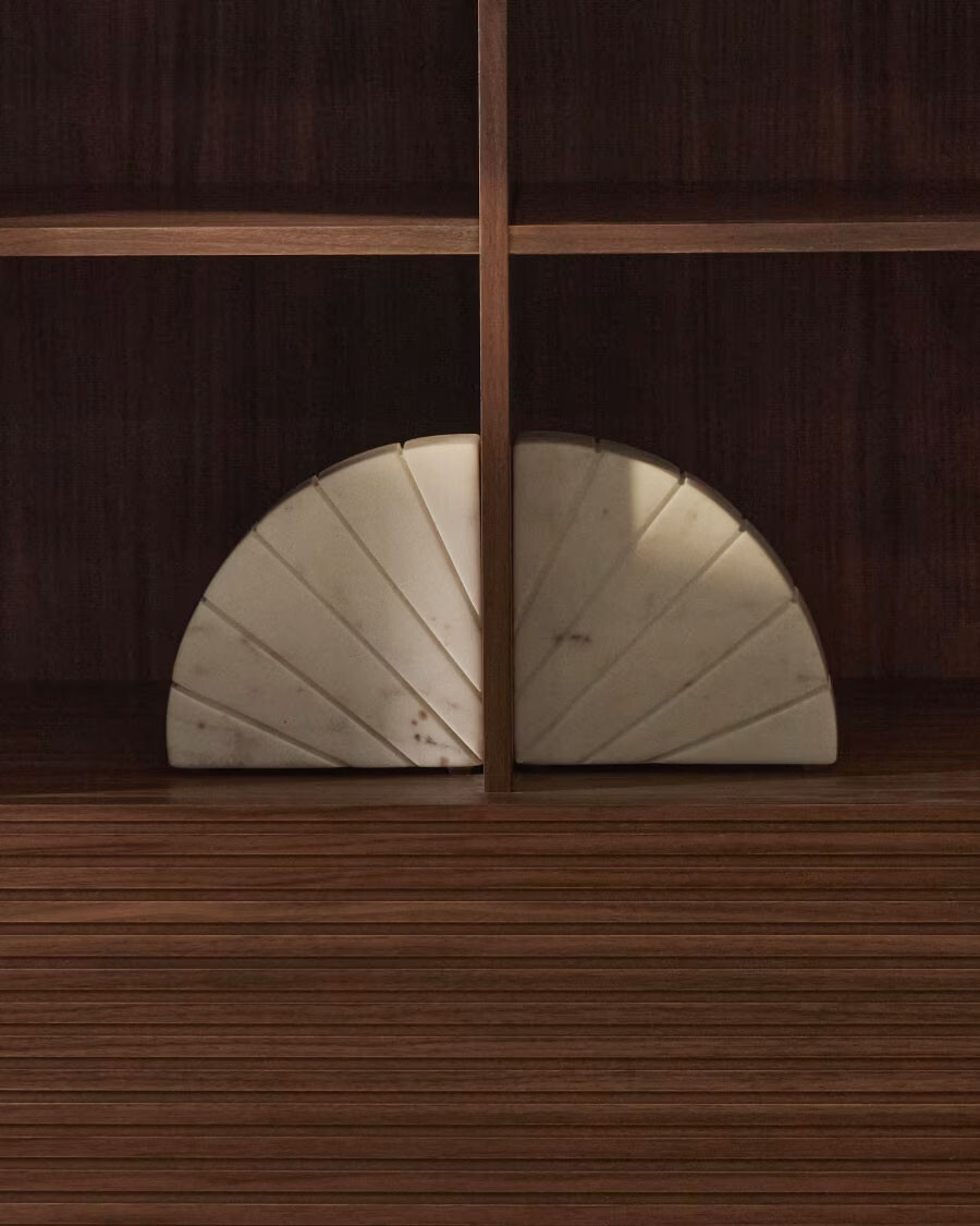 Sujetalibros Serela de mármol blanco Sujetalibros Serela de mármol blanco