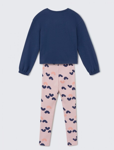 CONJUNTO DE NIÑA CON ESTAMPA AZUL