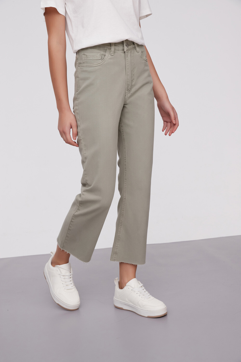 Pantalon Lindora Verde Grisaceo