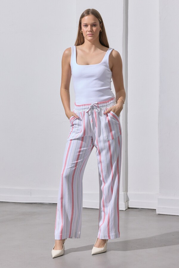 Pantalon Lino MULTI/ROSA