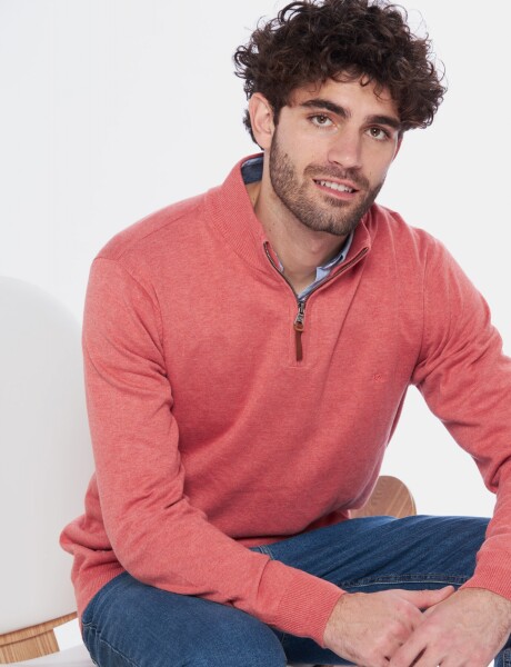 BUZO TEJIDO DE ALGODÓN Coral