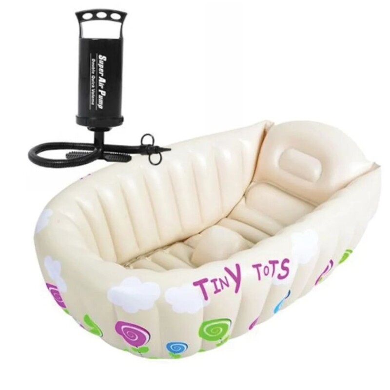 Bañera Inflable Para Bebé + Inflador Jilong – Color Beige Bañera Inflable Para Bebé + Inflador Jilong – Color Beige