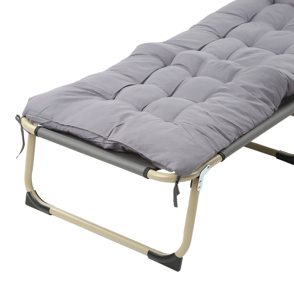 Catre plegable acolchonado Gris