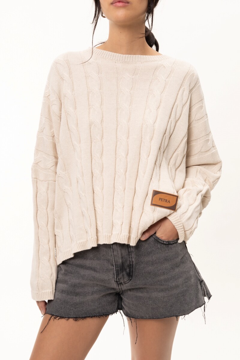 Sweater Oceano Crop Crudo