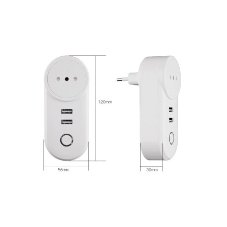 Enchufe Smart Zigbee 3 en Línea con 2 USB 001