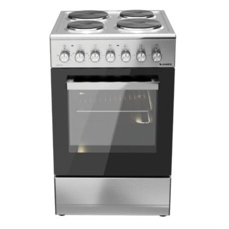 Cocina James eléctrica 4 discos + horno blanca Acero inoxidable