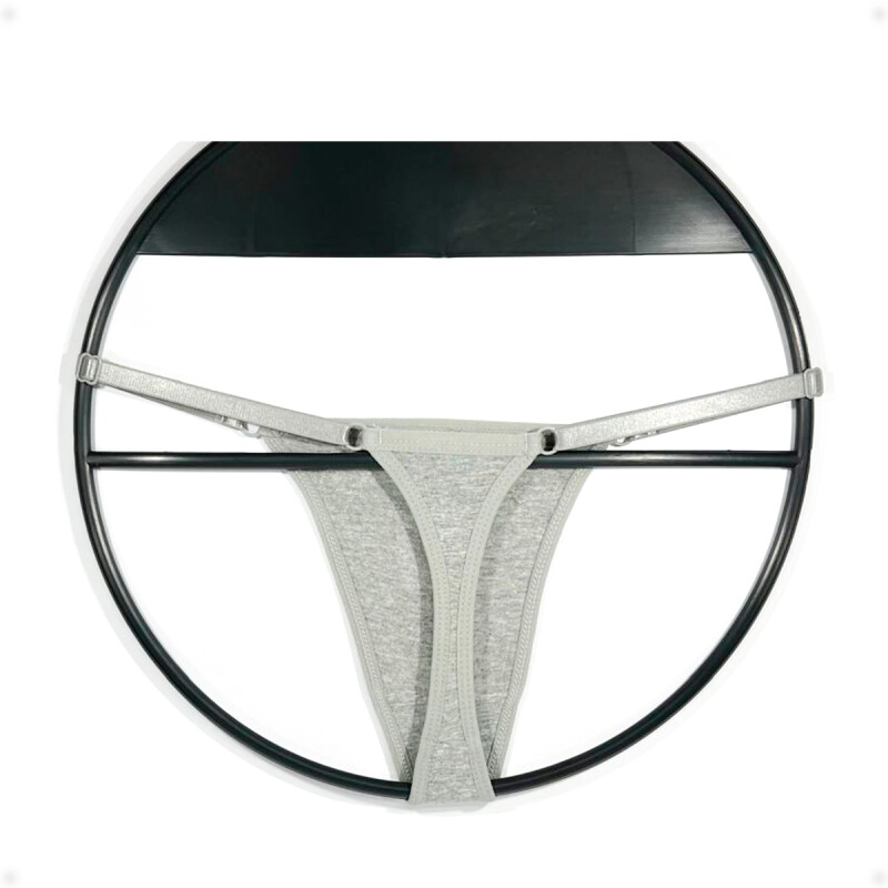 Tanga Colaless Ajustable De Algodón Gris
