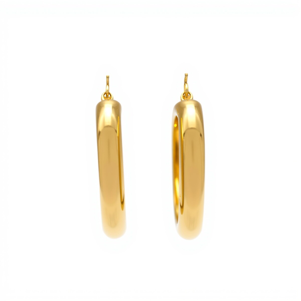 Caravanas aros de oro inflados- Oro bajo - Sin piedra- CA8035 - sinpiedra 