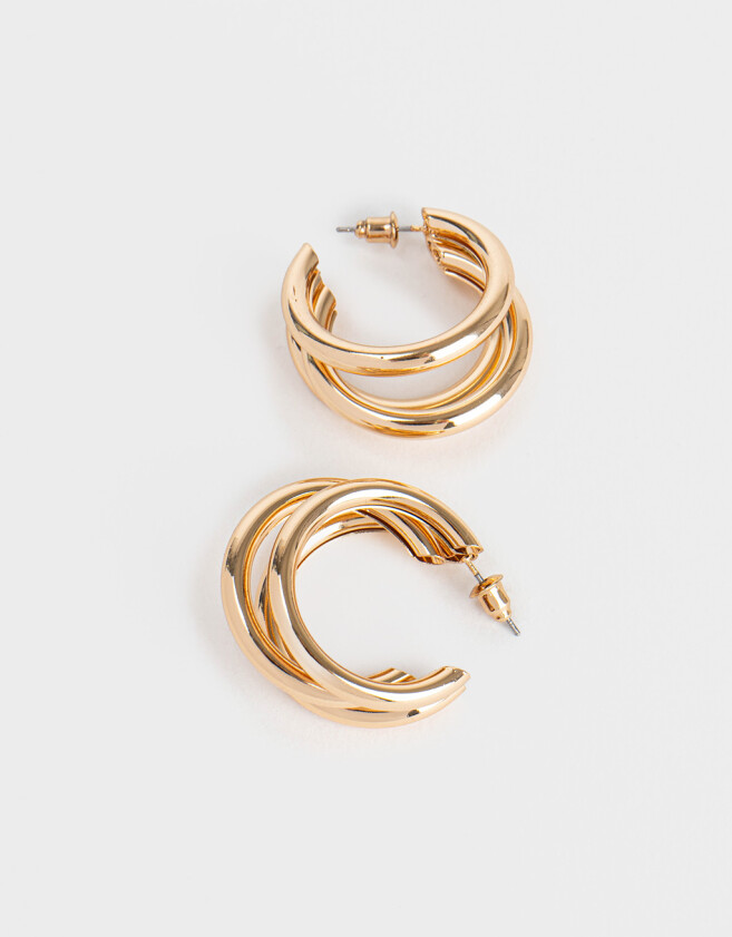 Aros Argollas Metal Argollas De Metal - Dorado