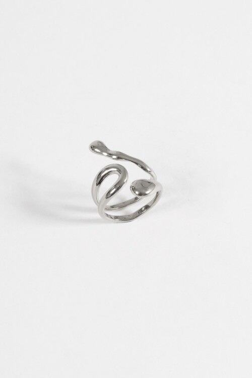 Anillo acero gotic plateado