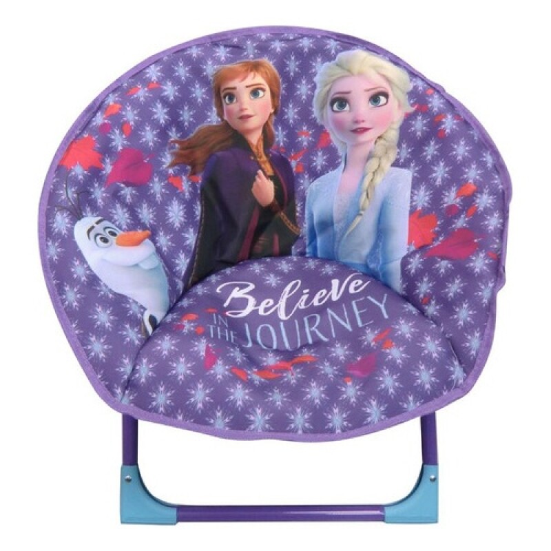 Silla plegable infantil metálica tipo honguito con estampado de personajes FROZEN BELIEVE