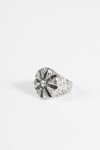 Anillo sello sol plateado
