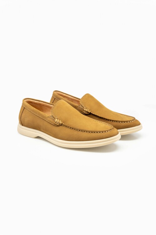 Mocasín liso cuero Camel