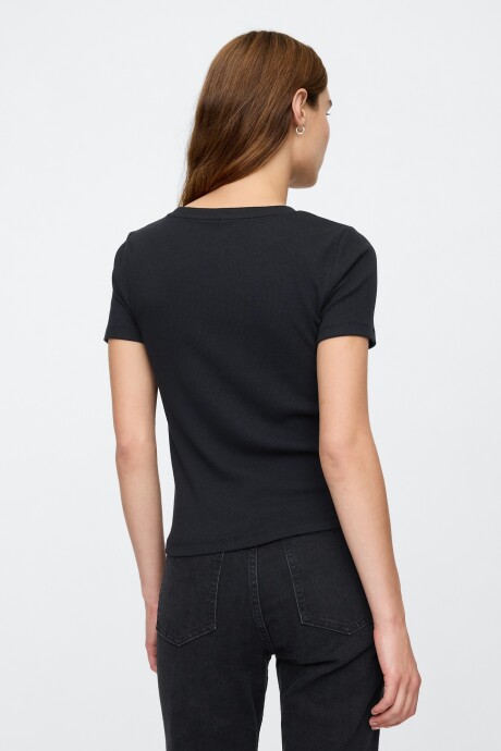 Remera Rib Mujer Black