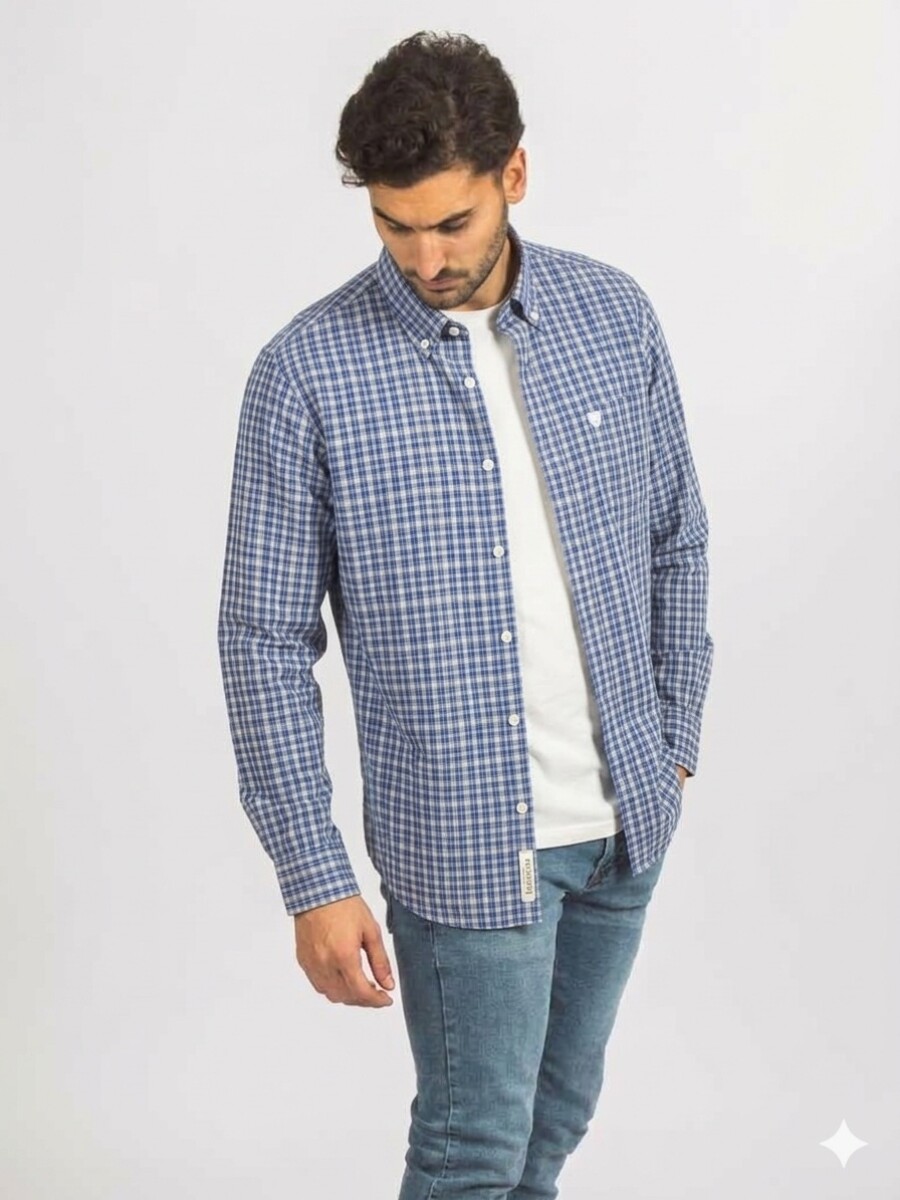 Camisa a Cuadros - Azul y Gris 