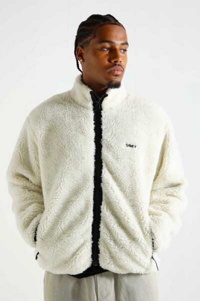 ICON FACE SHERPA JACKET Crema