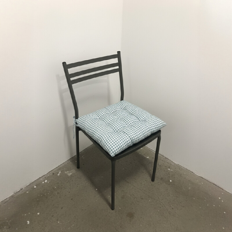Almohadón para silla cuadros azul