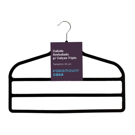 Percha Triple Nivel Afelpada 45cm Paramount Ropa Pantalones Negro