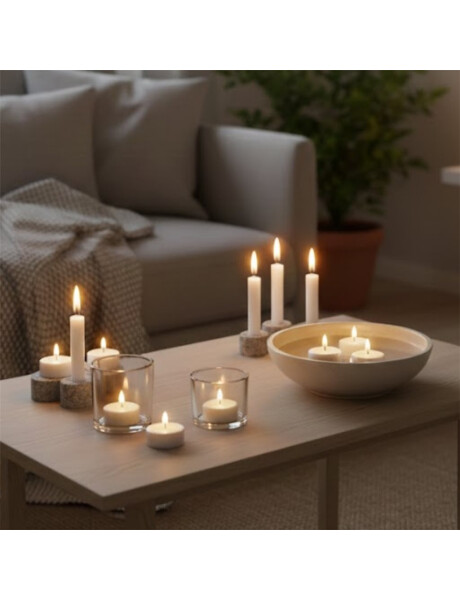 SET 12 VELAS TEALIGHT BLANCO SET 12 VELAS TEALIGHT BLANCO