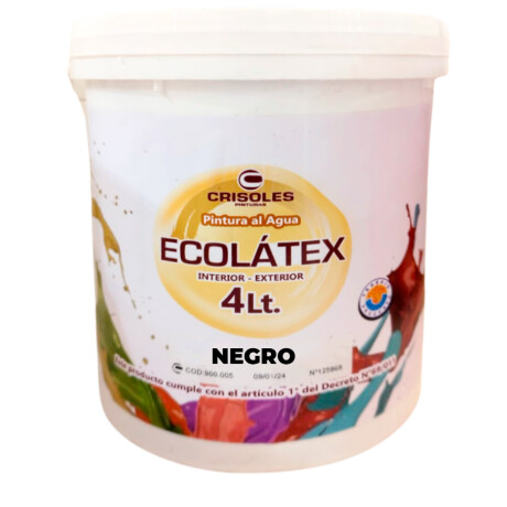 Pintura al agua ECOLÁTEX (interior - exterior) NEGRO - 4L