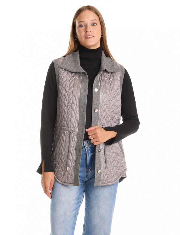 Chaleco Capitoneado Combinado GRIS