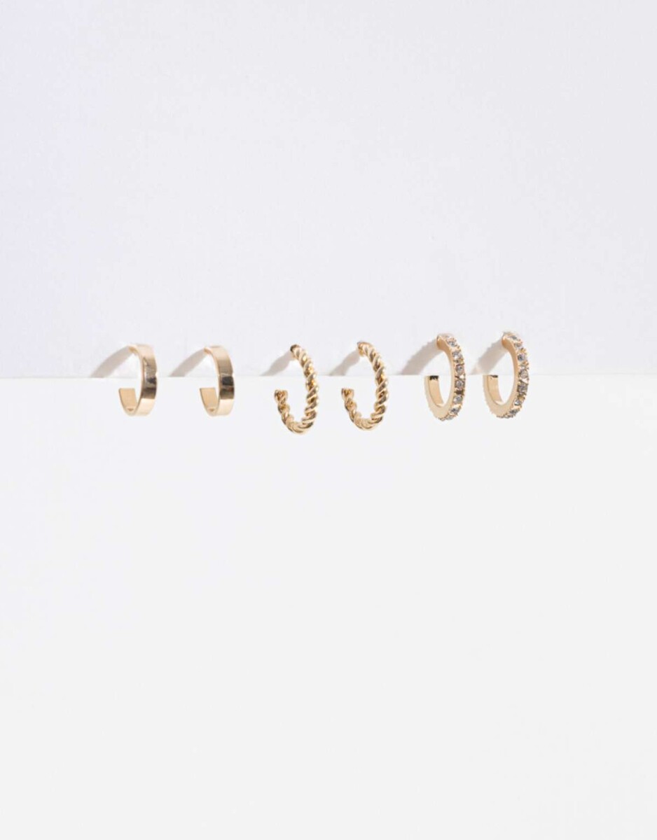 Set De Argollas - Dorado 