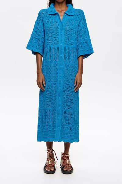 VESTIDO ASIMETRICO Azul