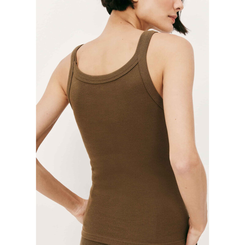 CAMISETA REGATA FEM MARROM MEDIO