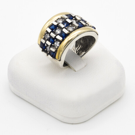 Anillo de plata 925, double en oro 18 ktes y circonias. Anillo de plata 925, double en oro 18 ktes y circonias.