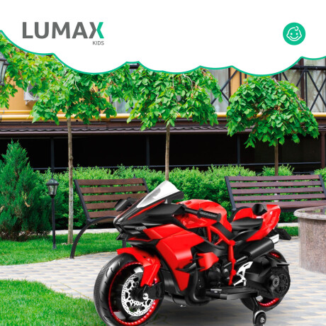 Moto a Batería Barry con ruedas luces música y usb Rojo