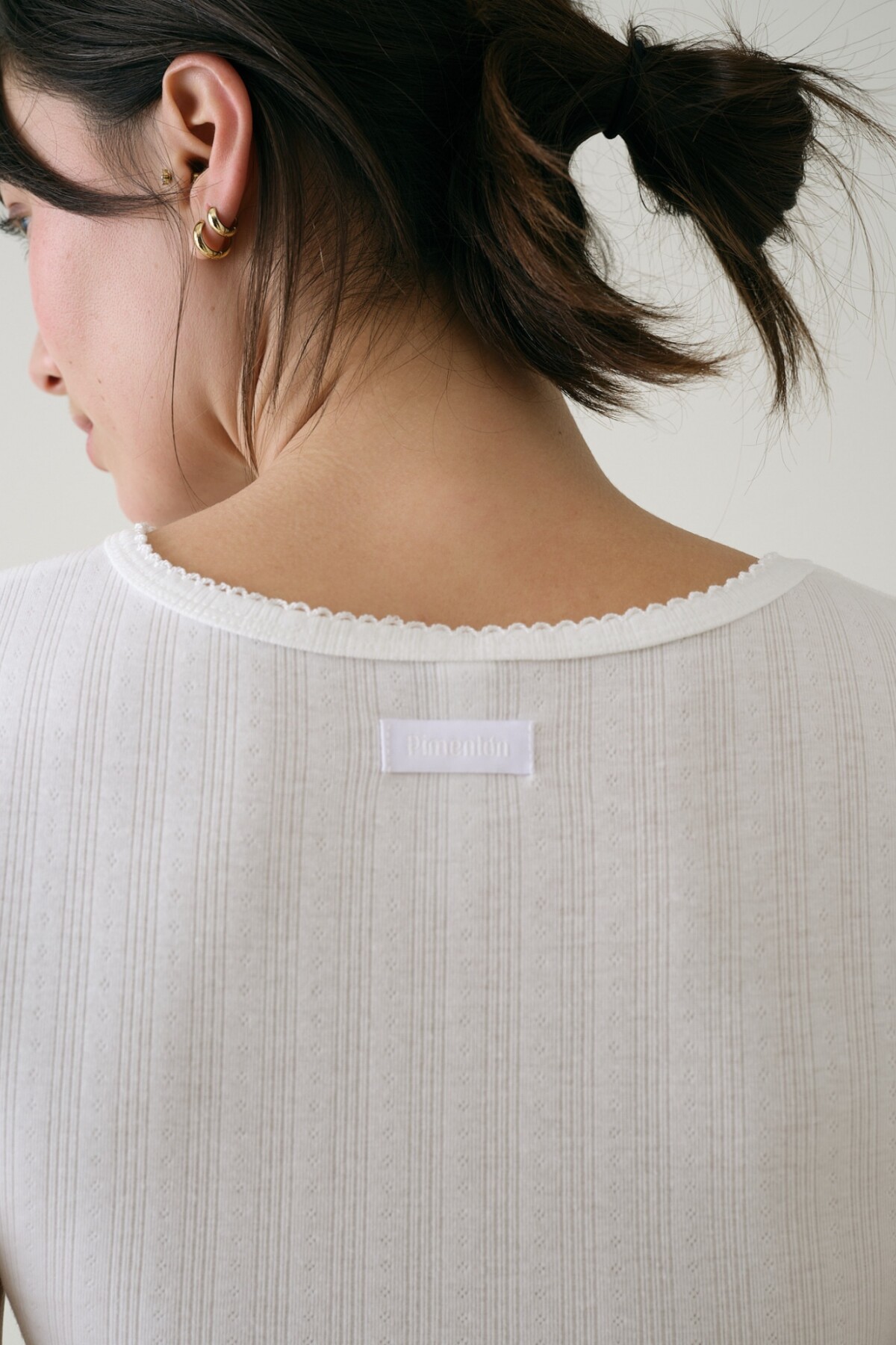 Remera Entallada Pointelle Blanco