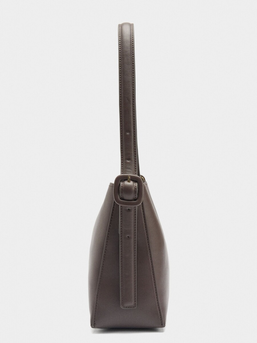 Bolso De Hombro Liso marron