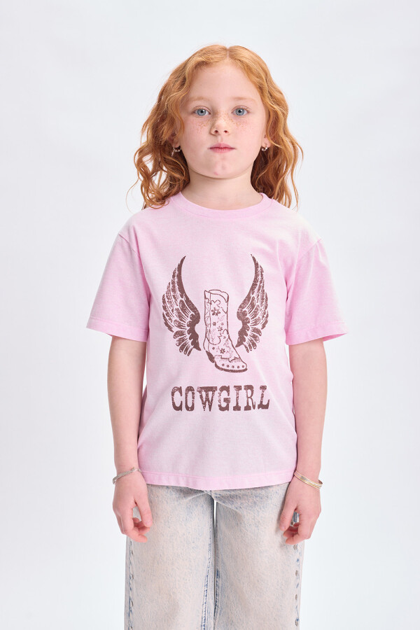 Remera estampa Cowgirl Rosa