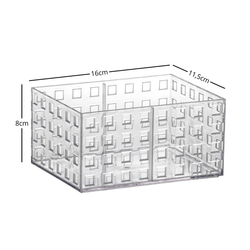 Caja organizadora acrílico apilable P TRANSPARENTE