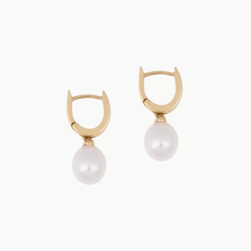 Aros colgantes en oro 18K y perlas Aros Colgantes En Oro 18k Y Perlas