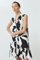Vestido con estampa bicolor negro