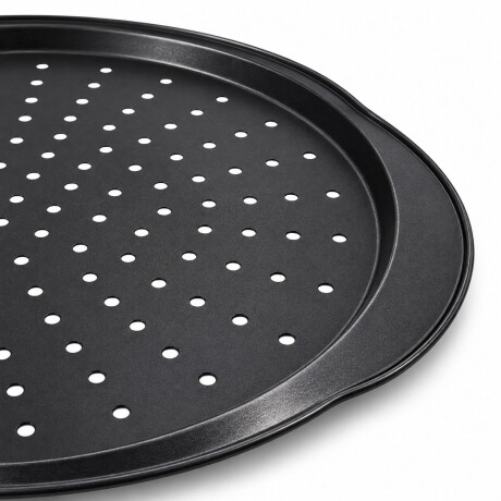 Asadera Pizza Perforada Antiadherente 33cm Asas laterales Grafito